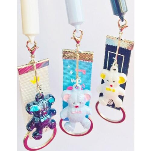 Z37 Lovely Bear Ribbon Pendant Gel Pen Rollerball Signing Pen School Office Supply Stationery 0.5mm Black Ink