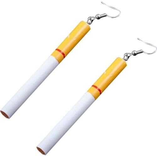 Funny Women Cigarette Butts Pendant Hook Dangle Earrings Party Jewelry Gift