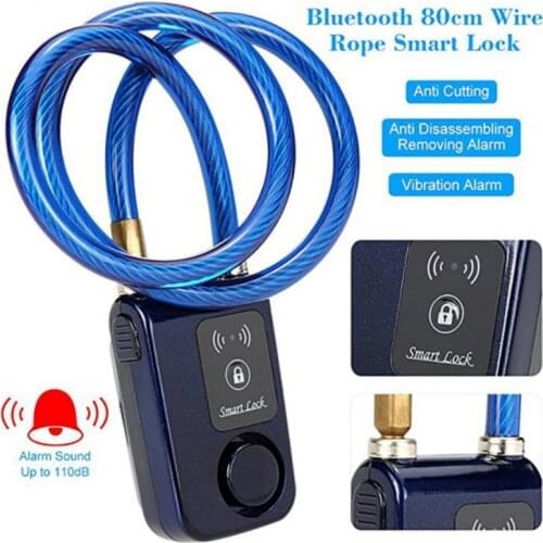 Cycling Intelligent Phone APP Control Smart Alarm Bluetooth Lock Waterproof 110dB Alarm Bicycle Lock Outdoor Anti Theft Lock N