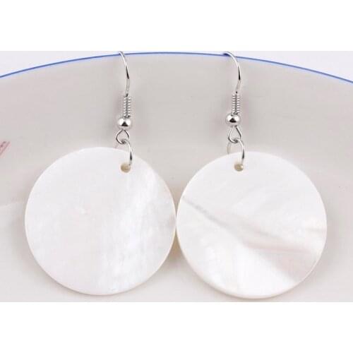 ZWPON 2019 New Round Natural Shell Drop Earrings for Women