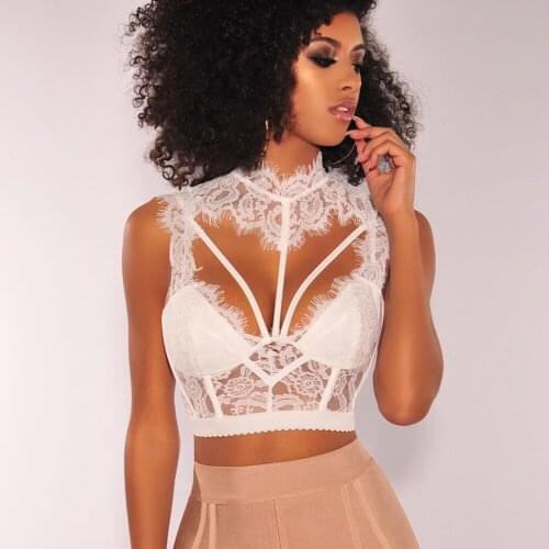 Women’s Sexy Lace Bra Solid Backless Body Bralette Solid Color Beauty Back Lace Lingerie Female Perspective Underwear