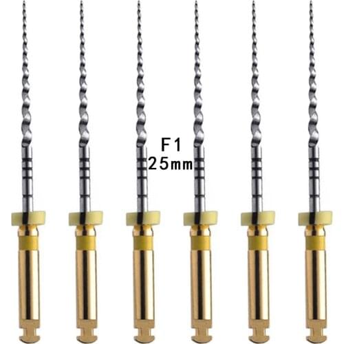 1Pack(6pcs)25mm F1 Dental Root Canal Files Niti Engine Endodontic File Rotary