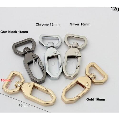 10-50pcs 5 colors chrome color 47*13mm 48*16mm 47*20mm alloy snap hooks for chain purse connector buckles key chain accessories