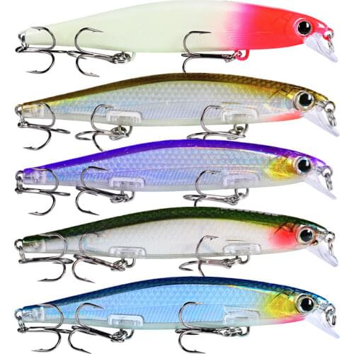 12.9g/11cm Minnow Lure Wobbler Fishing Lure Artificial Jerkbait High Quality Hooks Shallow Diving Suspending