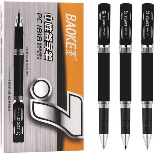 12 Baoke Pc1818 Frosted Neutral Pen 0.7mm Office Supplies Pen Student Black Simple Signature Pen Office Supplies
