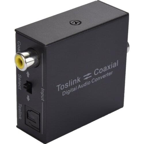 2-Way Coaxial to Optical SPDIF Toslink Bi-Directional Switch Digital Audio Stereo Converter Splitter Adapter