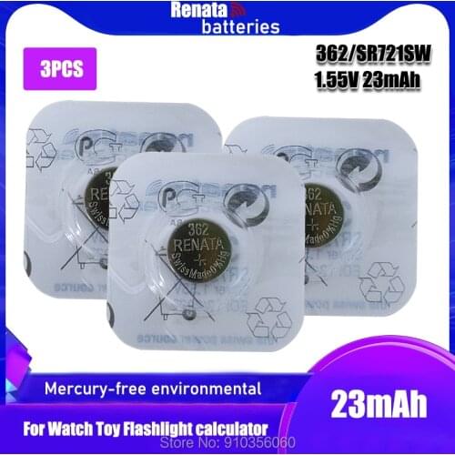 3PCS RETAIL Brand New Renata LONG LASTING 362 SR721SW V362 GP62 AG11 Watch Battery Button Coin Cell Swiss Made 100% Original
