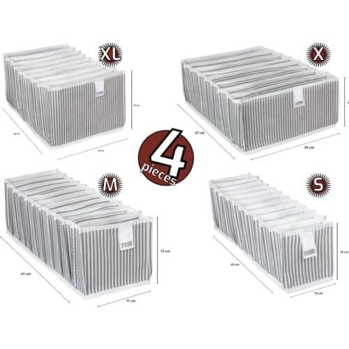 4Pcs Drawer Accordion Organizer Foldable Drawer Organizer Socks Scarfs Underwear Bra Towels Storage Boxes Wardrobe Cabinet