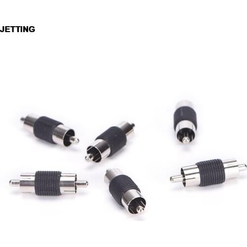 6 Pcs Straight AV RCA Male To Male Connectors Couplers Adapters Drop Shipping