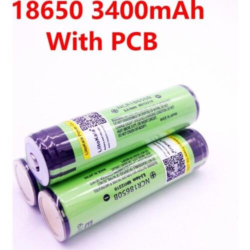 Hot 3PCS Hot Original LiitoKala Protected 100% Original NCR18650B 18650 Rechargeable battery 3400 mAh with 3.7V PCB for