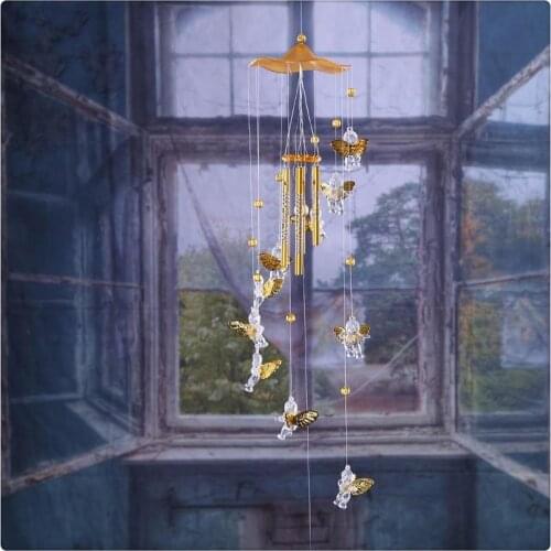 Antique Resonant 5 Tubes Love Angel Wind Chime Bells Hanging Living Bed Home Decor Gift Car Outdoor Yard Garden Deco Wind Chimes