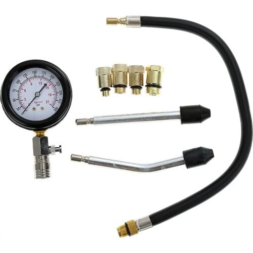 Auto Tractor TDI CDI Diesel Engine Compression Tester 0-1000PSI Gasoline Engine Cylinder Diagnosis Test Pressure Gauge Kit Hwc