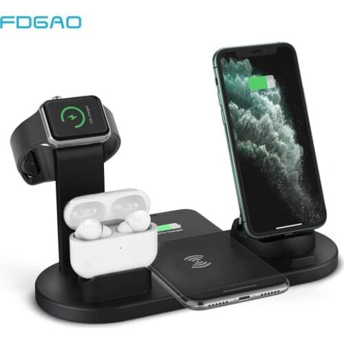 FDGAO 3 in 1 Wireless Charging Induction Charger Stand For iPhone 11 Pro X XS Max XR 8 Airpods Pro Apple Watch Docking Station