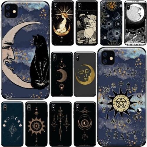 Witches moon Tarot Mystery totem Phone Case For iphone 7 8 12 11 XR XS pro Max Mini plus Soft silicone cover shell funda