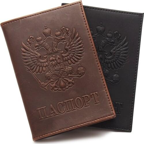 100% Genuine Leather Passport Holder Soft Solid Candy Color Case Cover For The Passport Wallet Suit for The Russian Federation