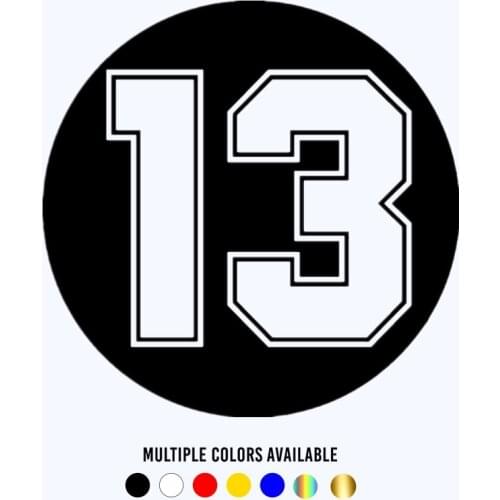 CK20176# Funny Vinyl Decal Number 13 Car Sticker Waterproof Auto Decors on Truck Bumper Rear Window