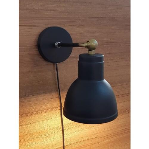 Decorative Wall Lamp Black Bed Young Kids Study Room Daylight Bulb