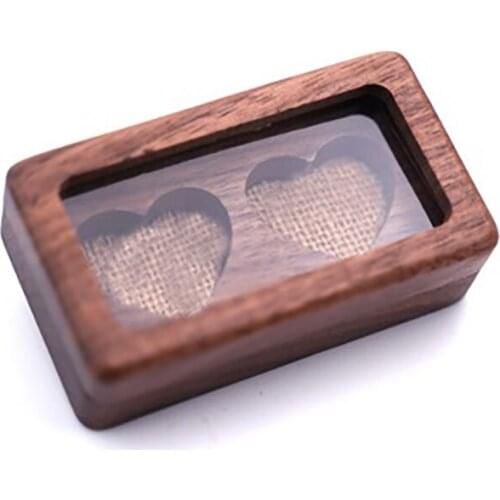 Wood Jewelry Box Engagement Wedding Ceremony Ring Storage Portable Ring Holder Rustic Wedding Ring Box