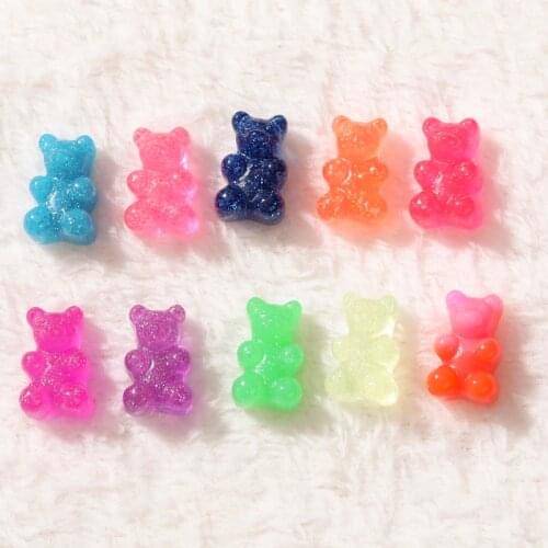 20pcs 10*16MM Glittering Sweet Gummy candy flatback Resin Cabochons charms Headwear accessories