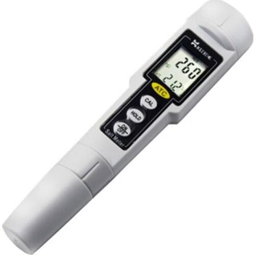 Kedida Pen Type Salt Meter High Accuracy 0-9999mg/L Waterproof Water Swimming Pool SPA Aquaculture Salinity Meter CT-3081