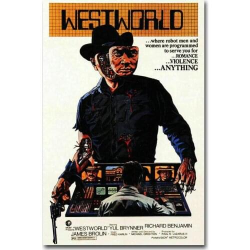 Westworld 1973 Classic Movie Film Vintage Retro Silk Fabric Wall Poster Art Decor Sticker Bright