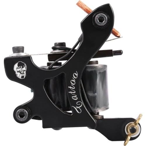 Professional 10 Warp Coil Tattoo Machine Skull Fire Pattern Tattoo Gun Shader Liner Rotary Microblading Pen Permanent Makeup Gun