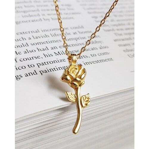 MLKENLY INS Cool 925 Sterling Silver Simple Rose Choker Necklace Love Necklaces & Pendants Woman Extendy Bohemian Bijoux