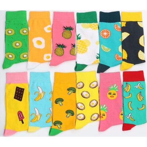 Mens Cotton Socks Womens Winter Warm Gifts Sock Set Print Fruit Christmas Funny From The Factory Dropshipping Contact Us