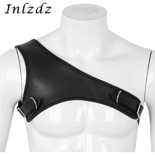 Harness Mens Lingerie Belt Leather One Shoulder Adjustable Hot Sexy Body Chest Bondage Harness Belt Exotic Costume for Sex