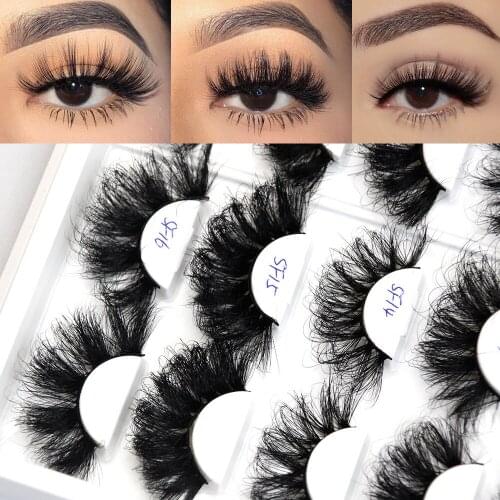 Volume Mink Lashes Dramatic Fluffy 25mm Long Eyelashes Messy Reusable Cruelty Free Eye Lash Handmade Cotton Soft Lash Makeup