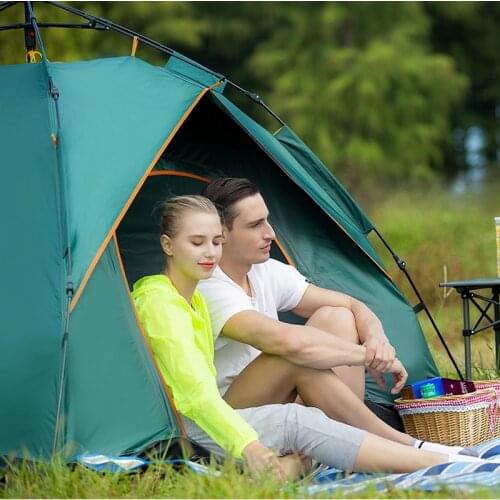 Outdoor camping tents folding portable travel camping equipment need not set 3-4 people camping equipment