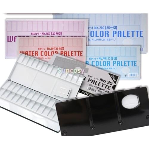 Holbein Color Around Aluminum Watercolor Palette 13/26/30/35/39 wells, Professional empty watercolor palette, painting supplies