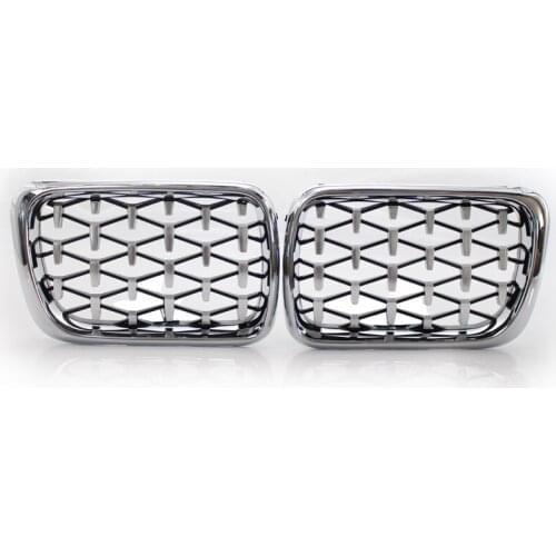 For BMW 3 Series E36 M3 97-99 Car Front Grille Diamond Meteor Style Chrome Grill 51138195151, 51138195152