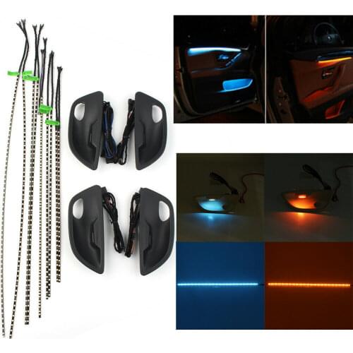 Suitable for BMW 5 Series F10/F11 blue and amber dual-color interior LED ambient light striped ambient light