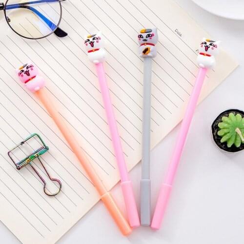 12 pcs Of boring overweight cats cute cartoon neutral pen black 0.5 mm pen students stationery supplies