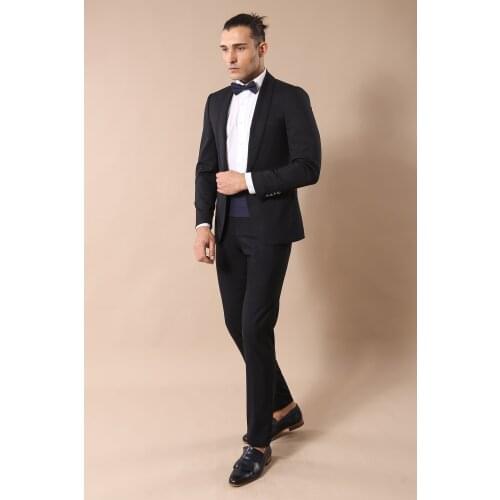 Shawl Lapel Navy Tuxedo Suit