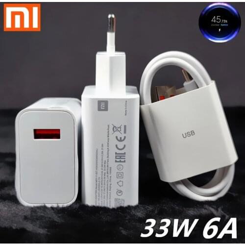 Xiaomi POCO X3 pro charger 33W EU fast turbo charge 6A Type C cable For Redmi note 9 pro 10 pro Mi 9 10 K30 K40 poco X3 F3 F2