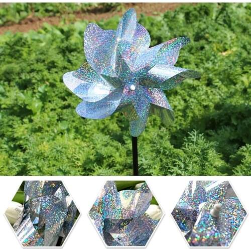 1/3/6PCS Bird Repeller Pinwheels Reflective Sparkly Bird Deterrent Laser Windmill Protect Garden Plant Flower Garden Lawn Decor