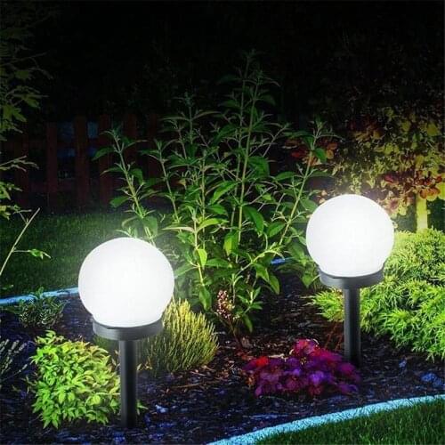 2Pcs/set LED Ball Light Lamp Solar Power Outdoor Garden Path Yard Lawn Road Courtyard Ground Lamps Waterproof Garden Decoration