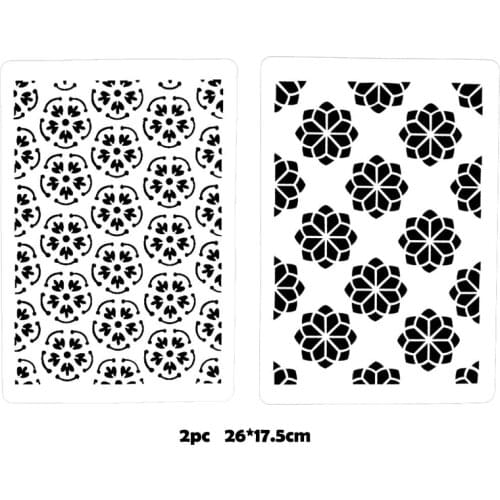 2pc Stencil Flower Carved Painting Template DIY Stencil Scrapbook Album Decoration Animal Template Reusable