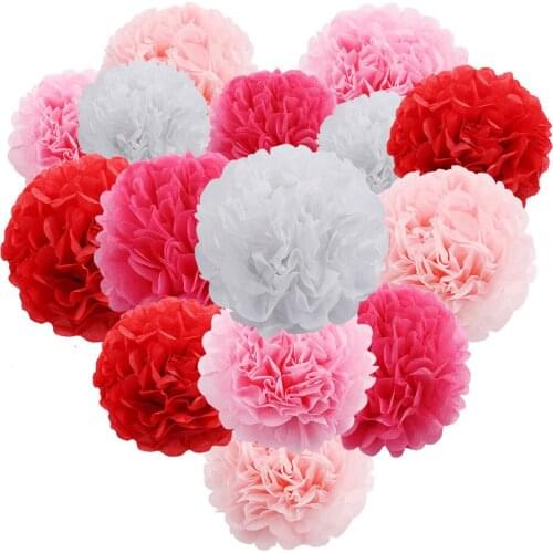 30 Colors 300 pcs 6" 15CM Tissue Paper Pom Poms Decorative Flower Balls-wall Wedding Party Home Decoration festive supplies
