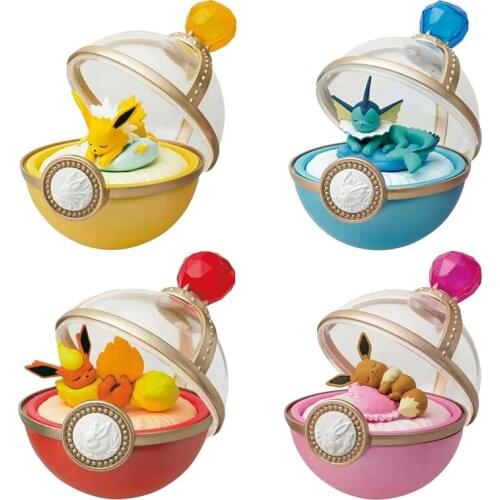 4Pcs/Set 8CM Pokemon Dreaming Case 2 Eevee Flareon Jolteon Vaporeon PVC Figures Toys for Kids A Birthday Present for