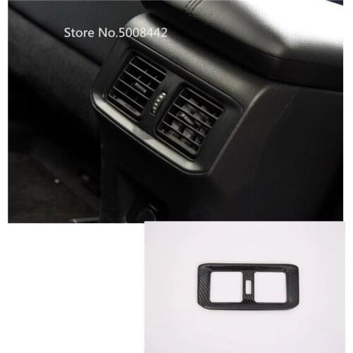 Car Styling Body Carbon Fibre Garnish Cover Trim Rear Air Conditioning Outlet Vent Hoods 1pcs For Toyota Rav4 2019 2020 2021