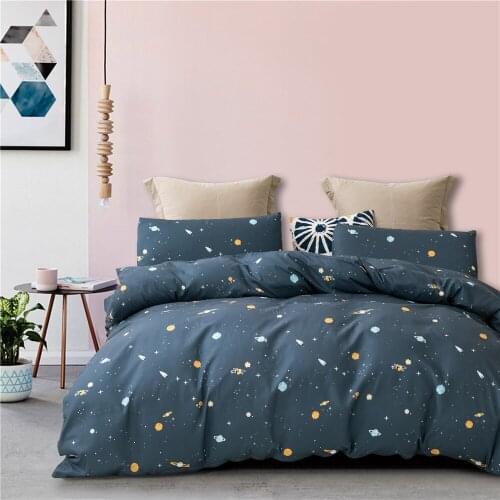 Cartoon Planet Star Cute Kids Kawaii Comforter Bedding Set Children Fashion King Queen Twin Size Bed Linen Duvet Cover Sets Gift