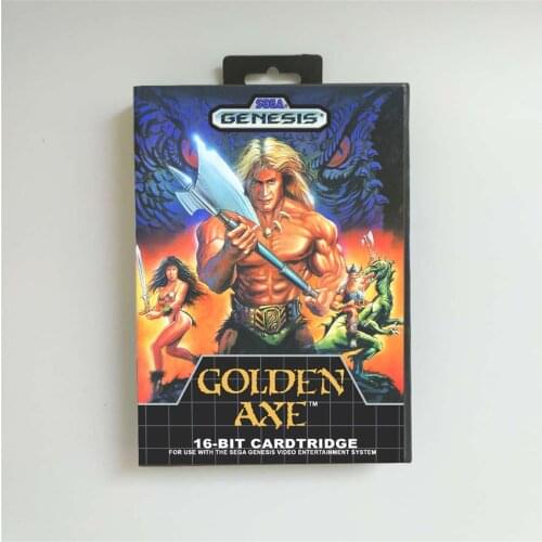 Golden Axe - USA Cover With Retail Box 16 Bit MD Game Card for Sega Megadrive Genesis Video Game Console