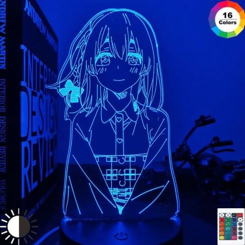 Kanojo Okarishimasu Sumi Sakurasawa Led Night Light for Bedroom Decor Gift Nightlight Anime Waifu 3d Lamp Sumi Rent A Girlfriend
