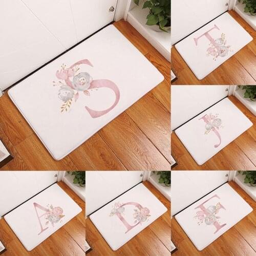 Pink Letters Door mat 40*60cm Living Room Soft Carpet Indoor Small Rug Kitchen Bathroom Anti-Slip Absorbent Floor Hallway Mat