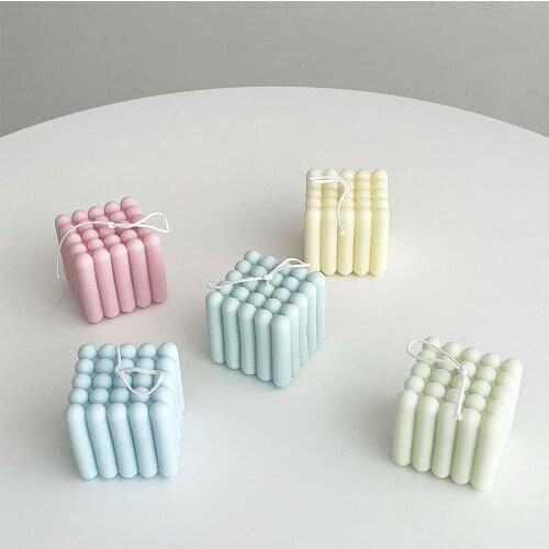 Love Heart Shape Candle Soy Wax Silicone Cube Aromatherapy Molds For Casting Plaster Hand-made Aroma Soap Shape Making
