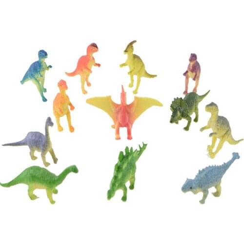 12pcs/Set Dinosaurs Model Cute Animals Gifts Boys Toys Hobbies Kids 7cm Plastic Dinosaurus Figures Toy