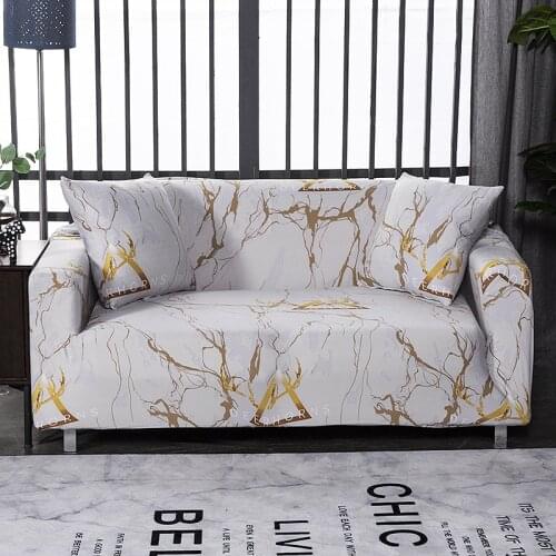 Marbling Elastic Sofa Cover Stretch Sofa Slipcovers for Living Room Sectional Corner Chair Protector Couch 1/2/3/4 Seater